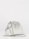 laminated faux leather clutch