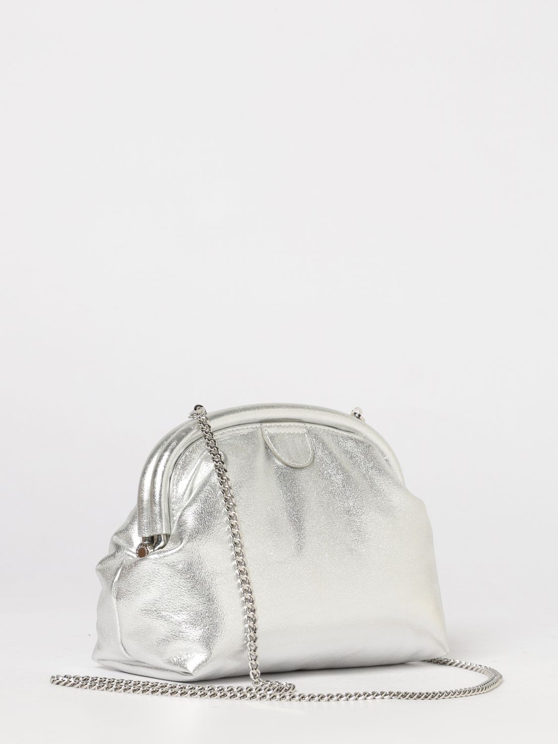 laminated faux leather clutch