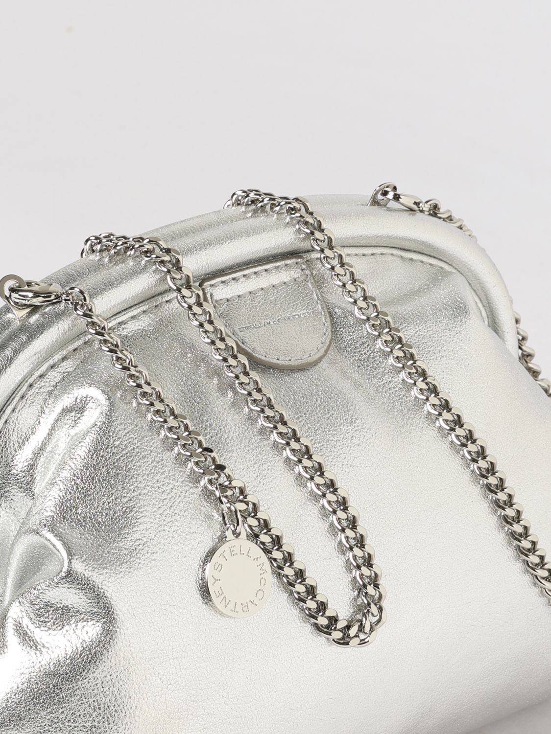 laminated faux leather clutch