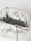 laminated faux leather clutch
