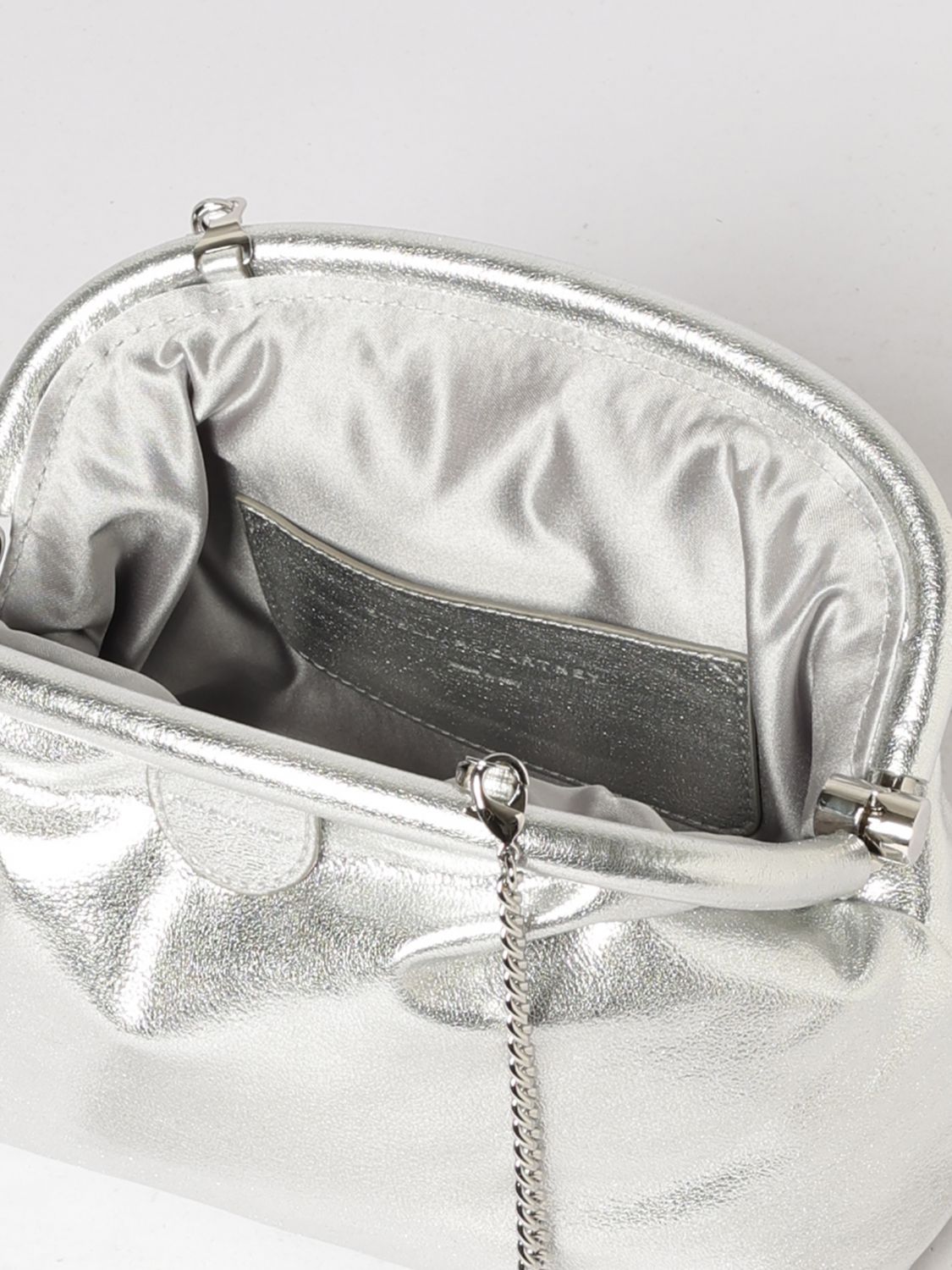 laminated faux leather clutch