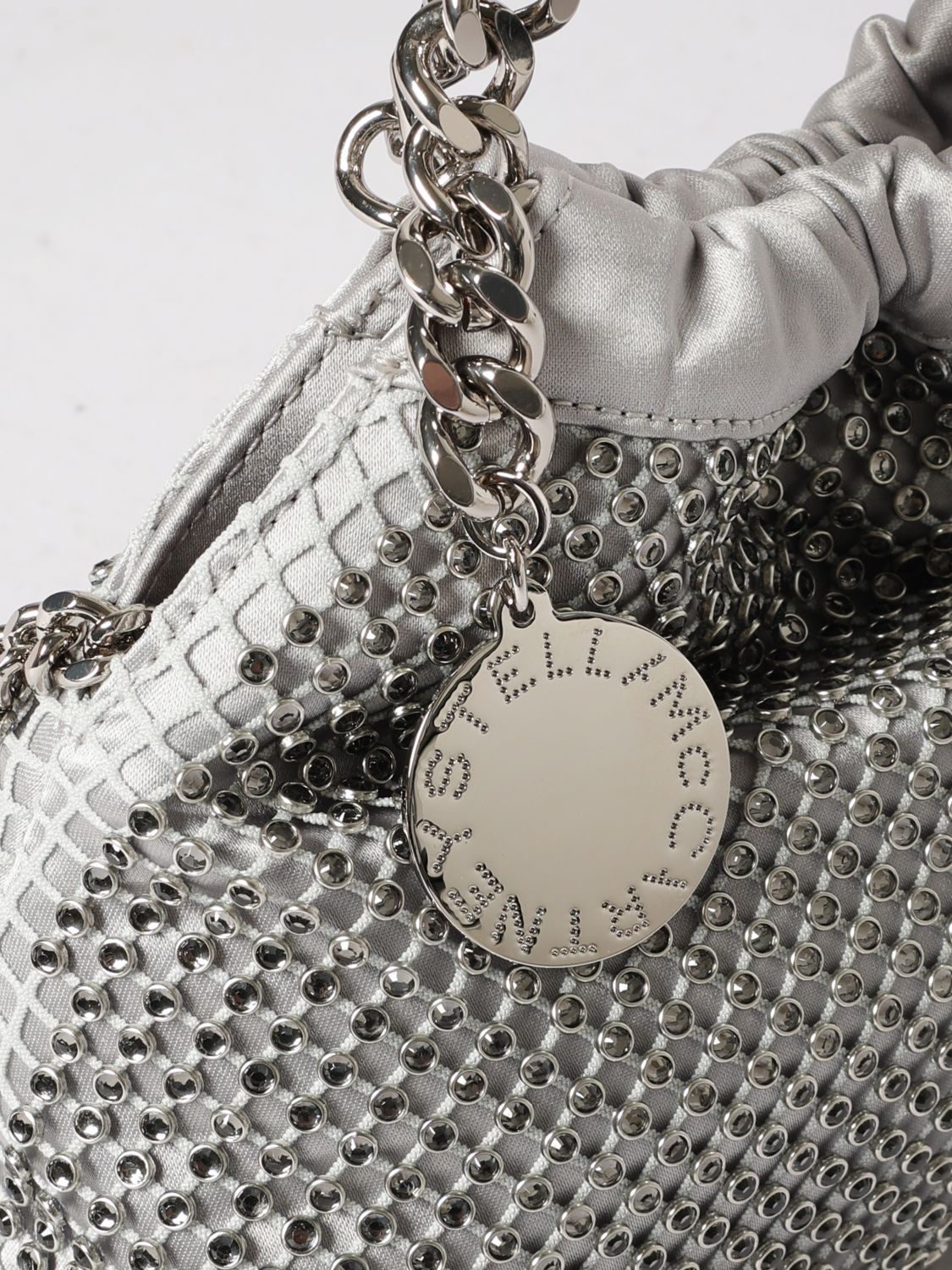 falabella bag in satin with rhinestones