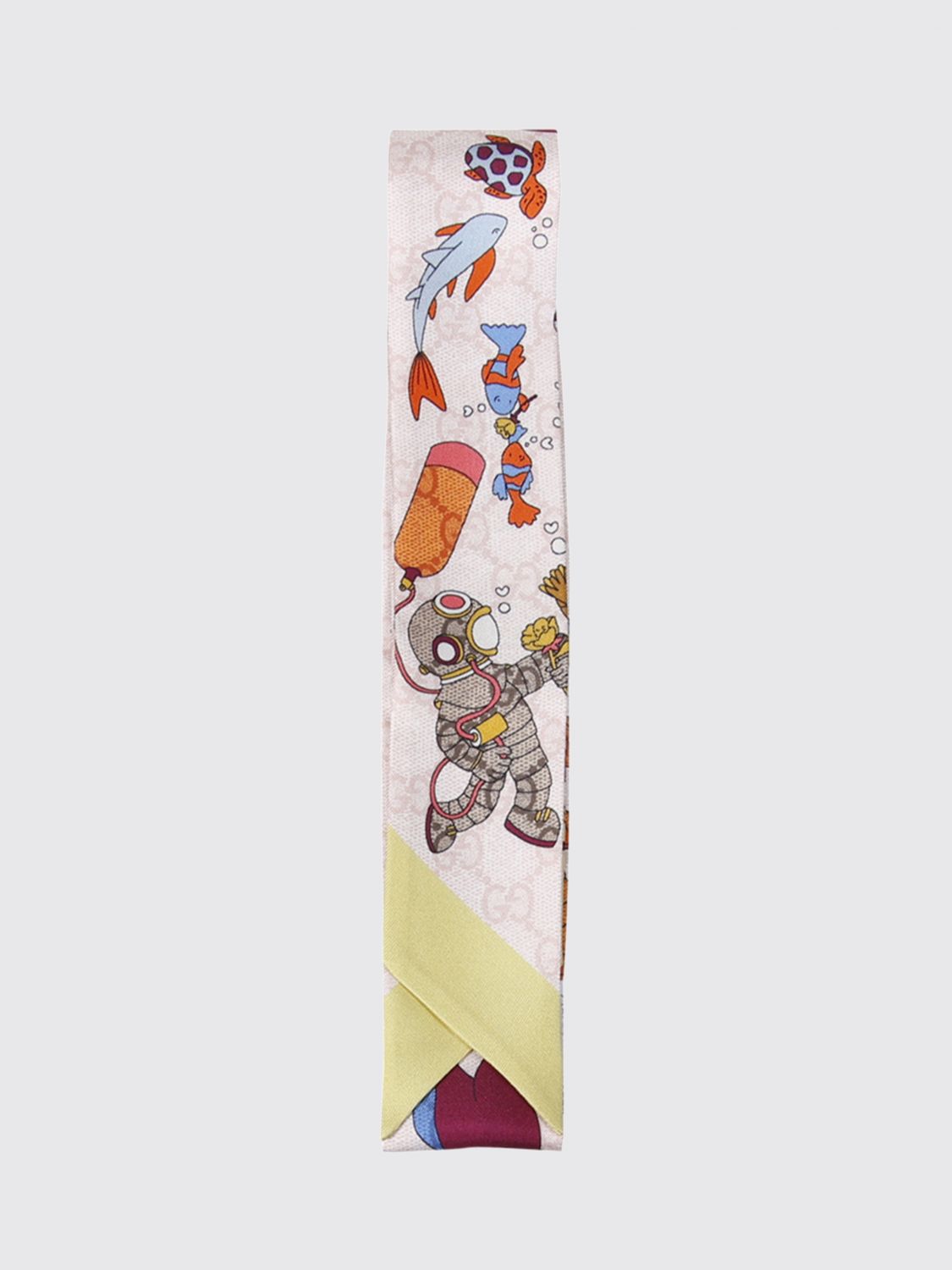 graphic print silk twill bandeau
