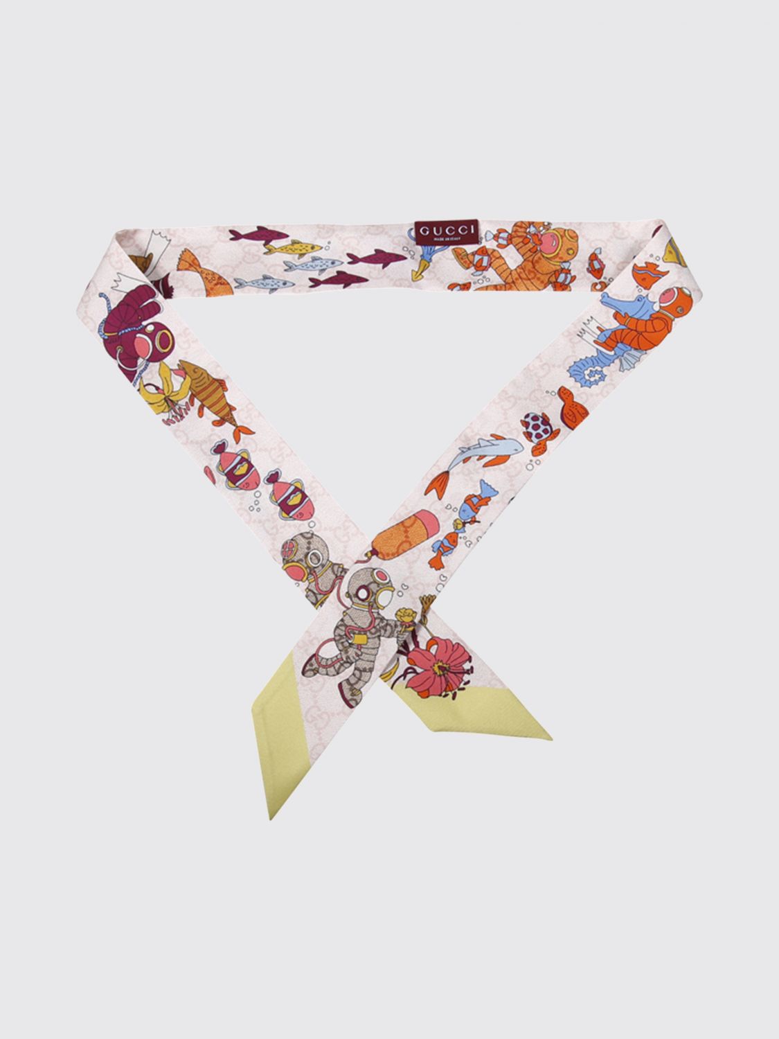 graphic print silk twill bandeau