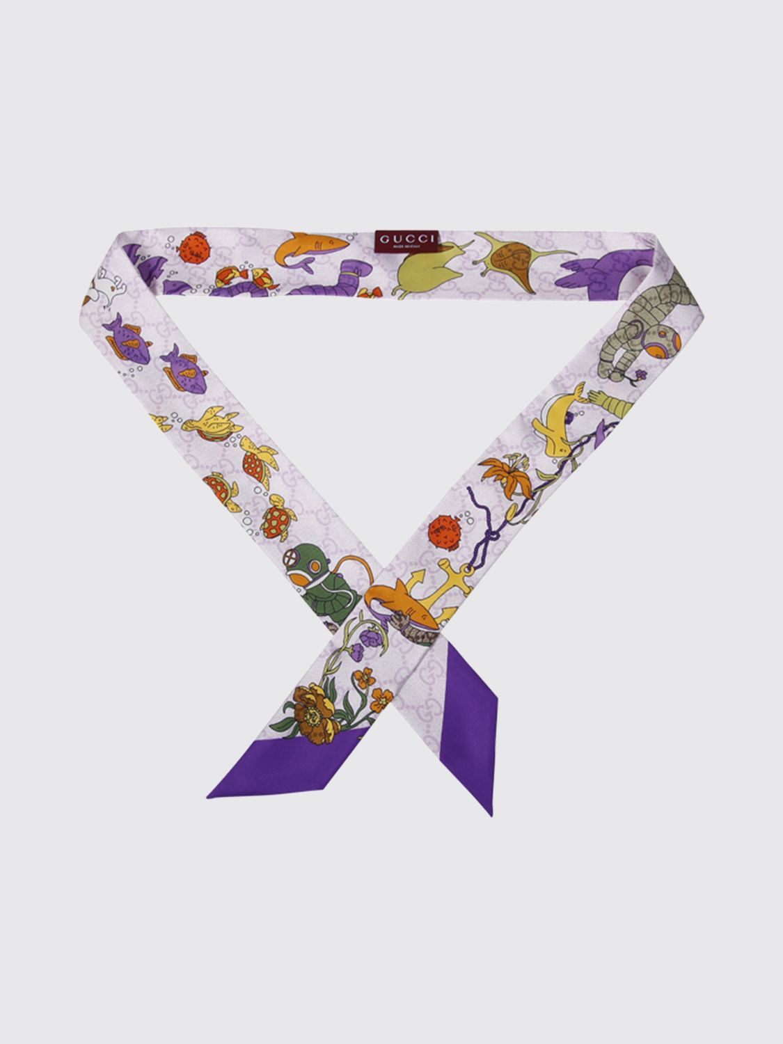 graphic print silk twill bandeau
