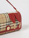 note coated cotton bag with vintage check print