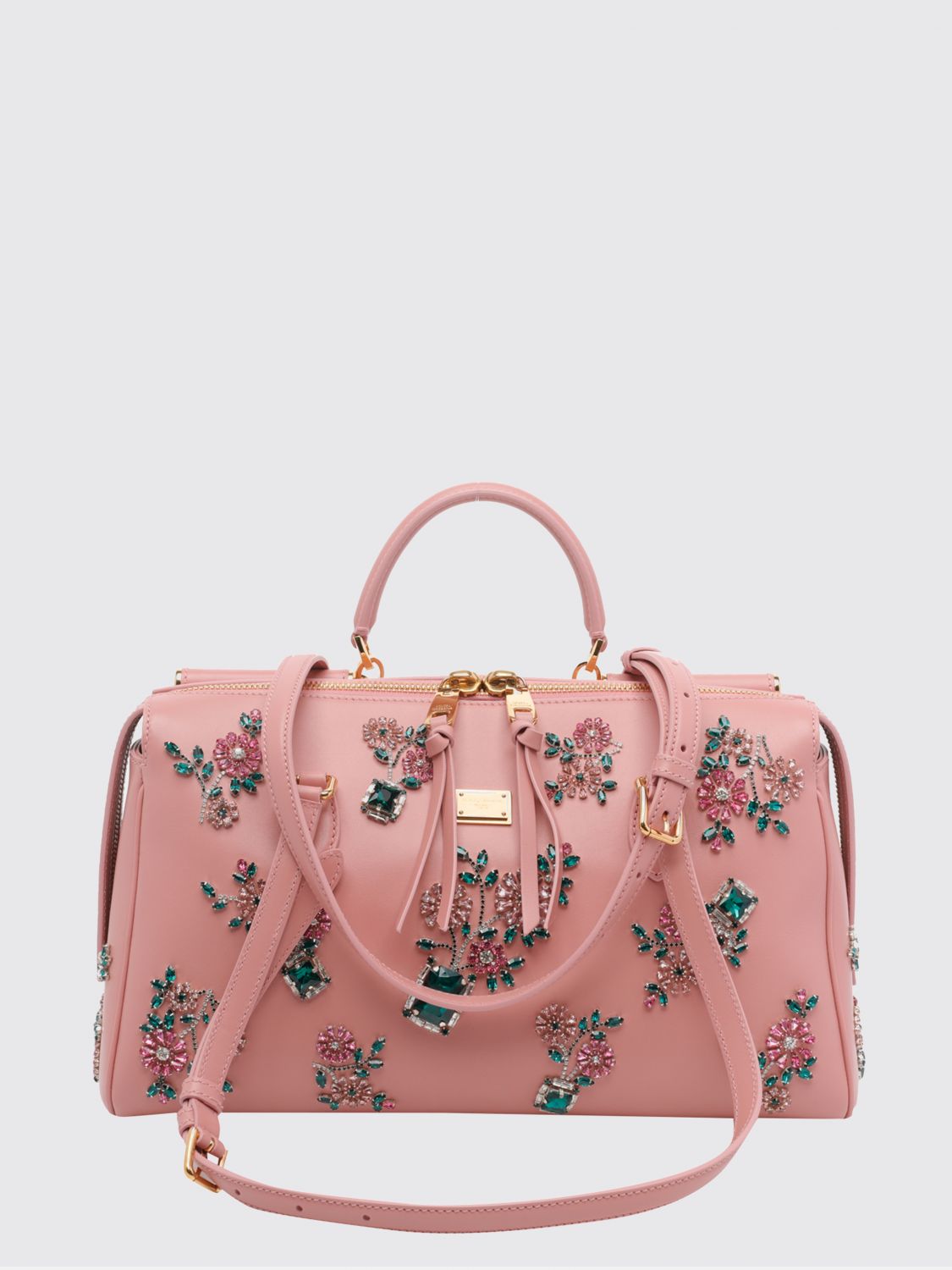 vittoria embroidered rhinestone leather bag