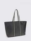 rockstud grained leather bag
