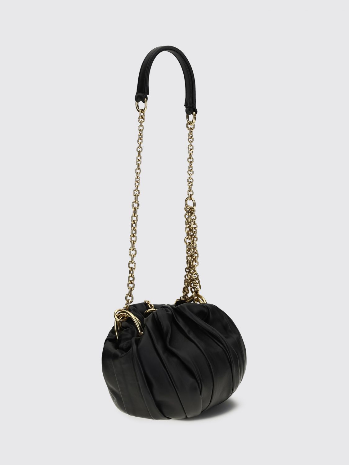 plissé draped leather bag chloé