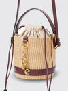 charms raffia and leather bucket bag chloé
