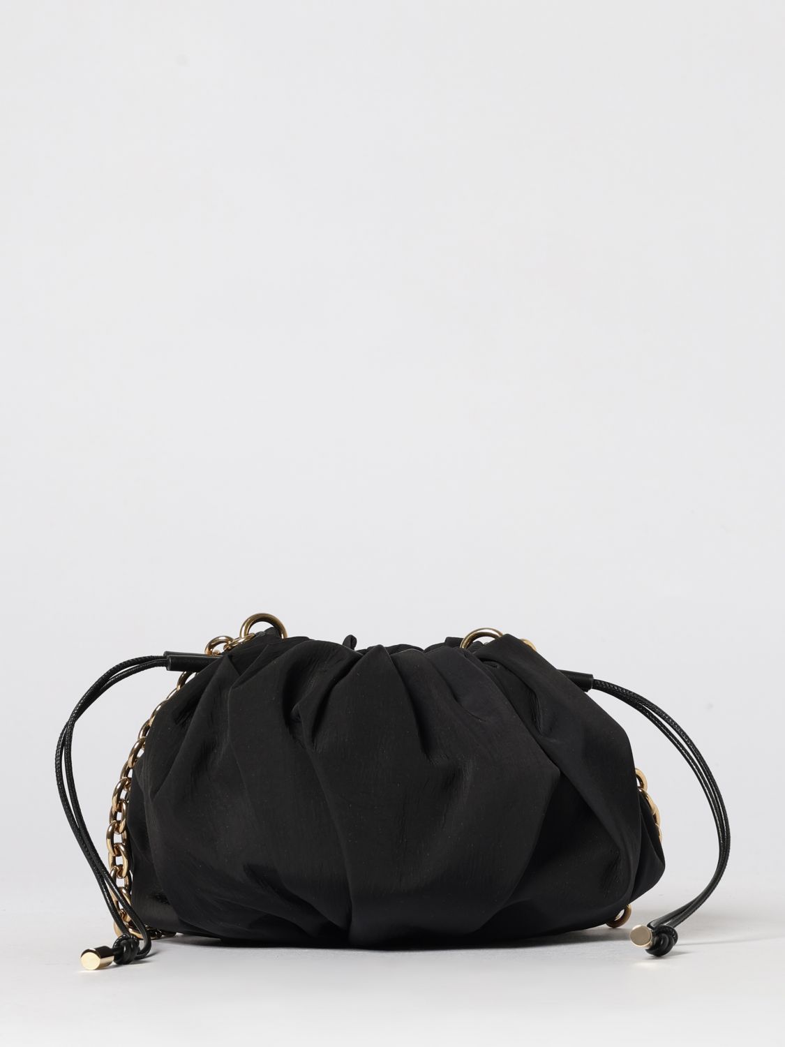 chloé plissé ruched fabric clutch