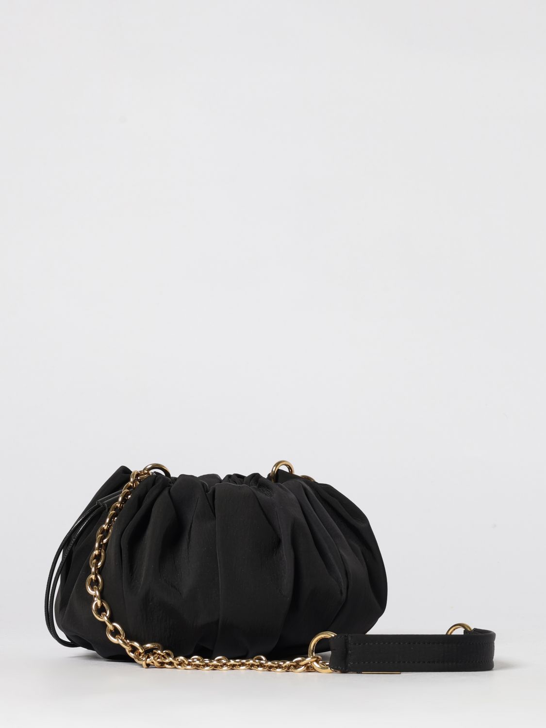 chloé plissé ruched fabric clutch