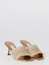 alexia raffia mules with embroidered logo