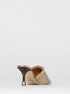 alexia raffia mules with embroidered logo