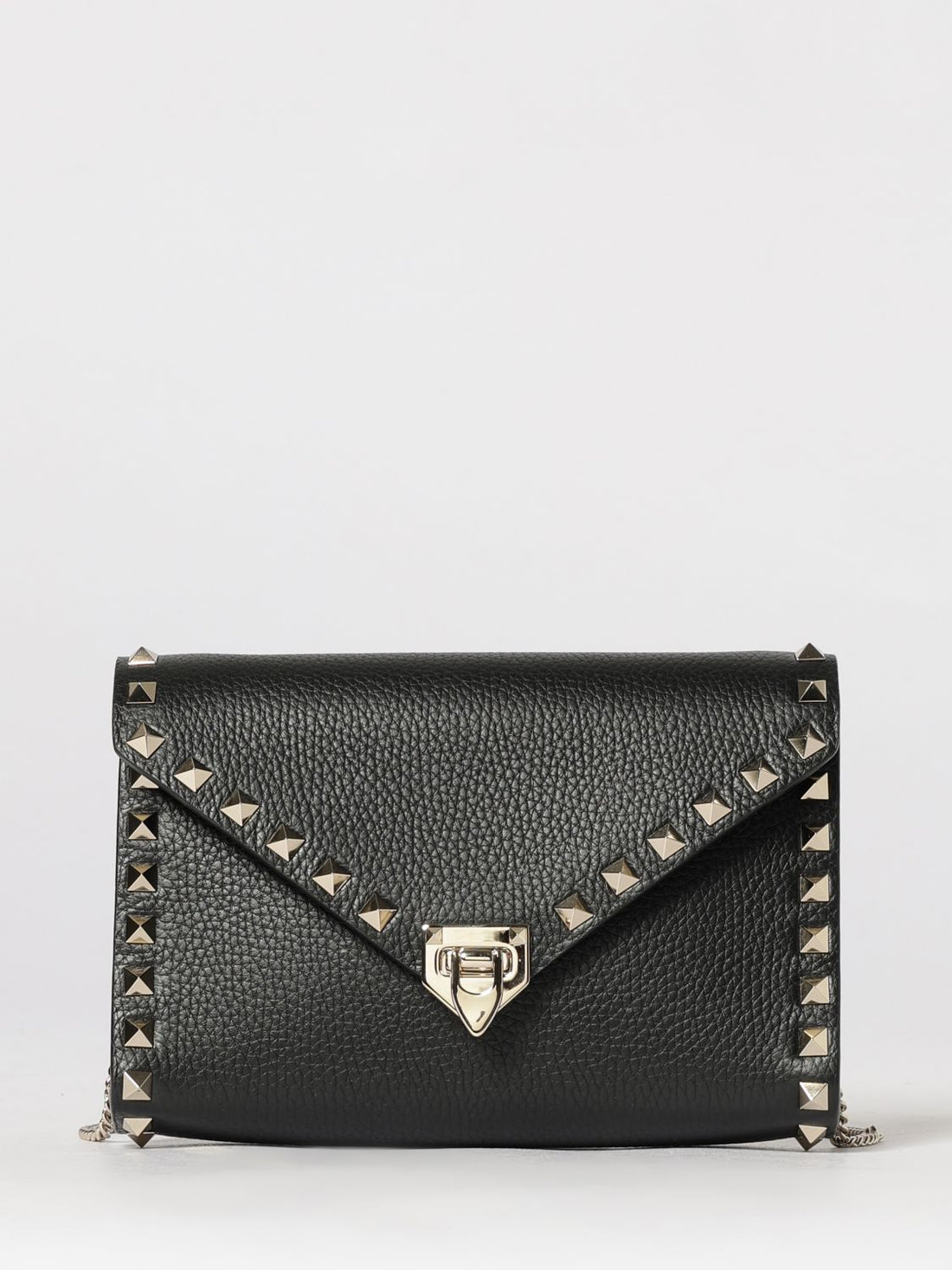 VALENTINO GARAVANI OS rockstud grained leather clutch