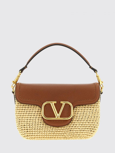 alltime raffia and grain leather bag