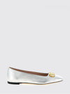 vlogo signature laminated leather ballerina flats