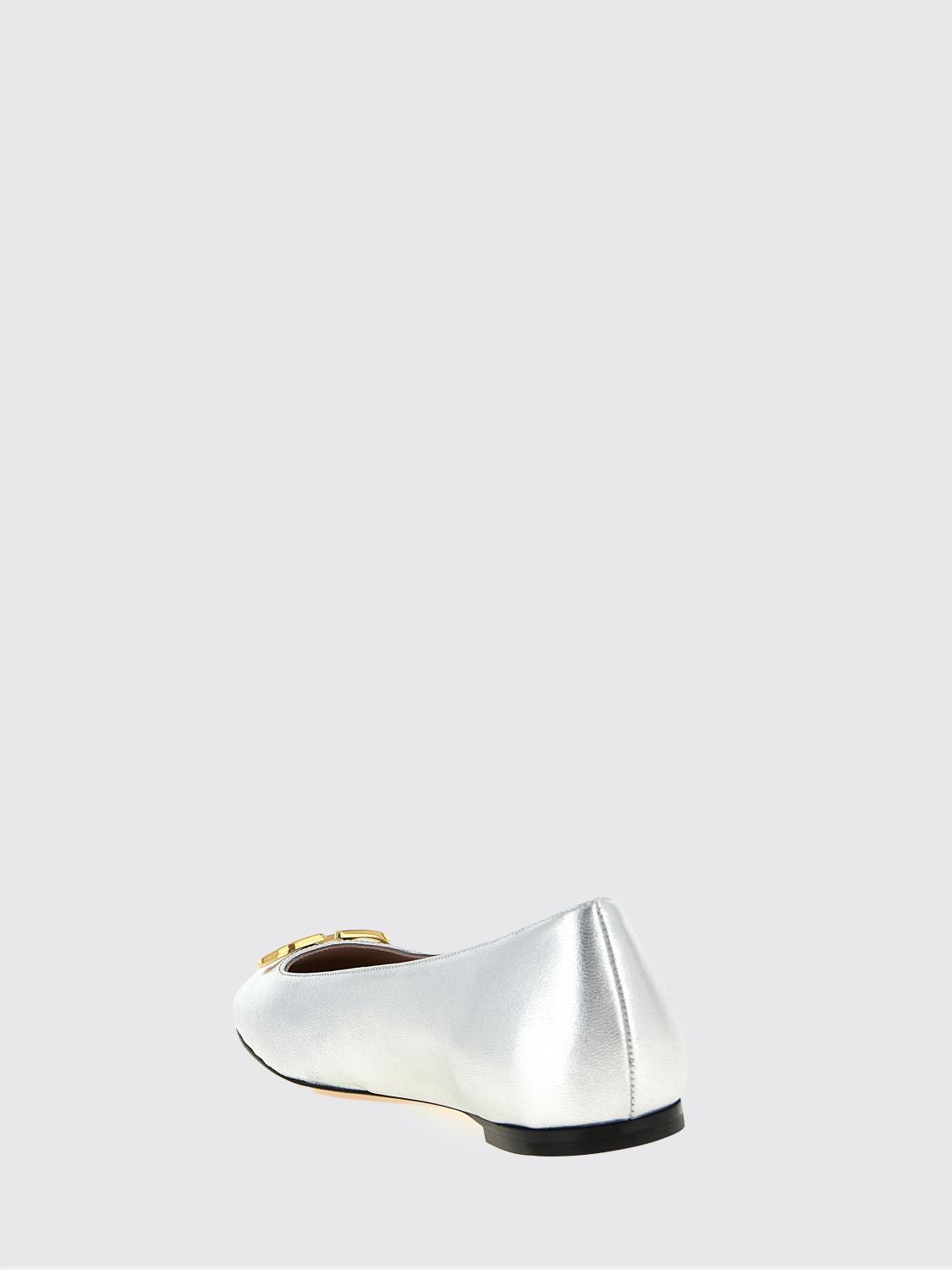 vlogo signature laminated leather ballerina flats