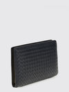 agenda intrecciato leather clutch