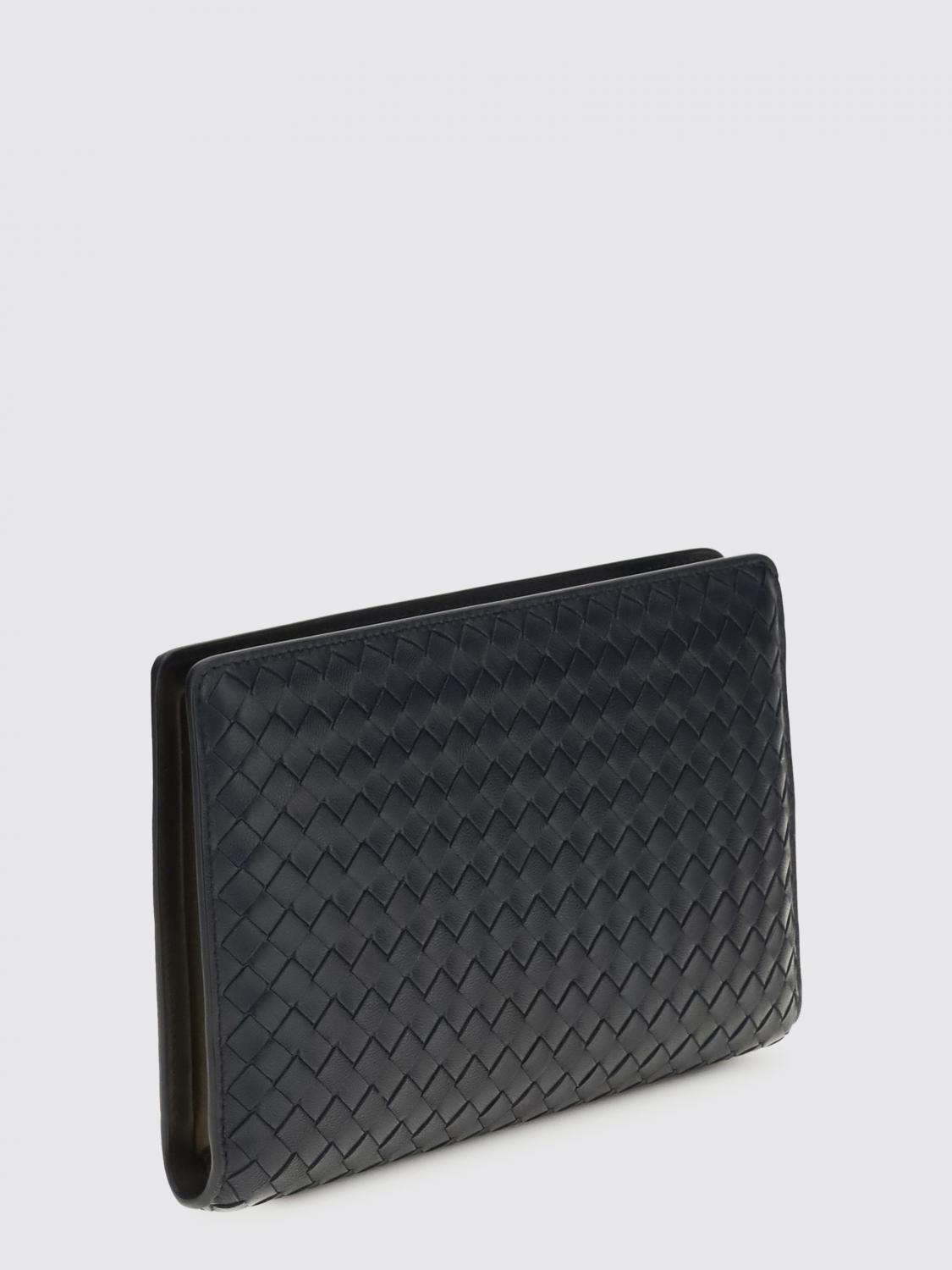 agenda intrecciato leather clutch