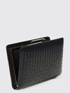 agenda intrecciato leather clutch