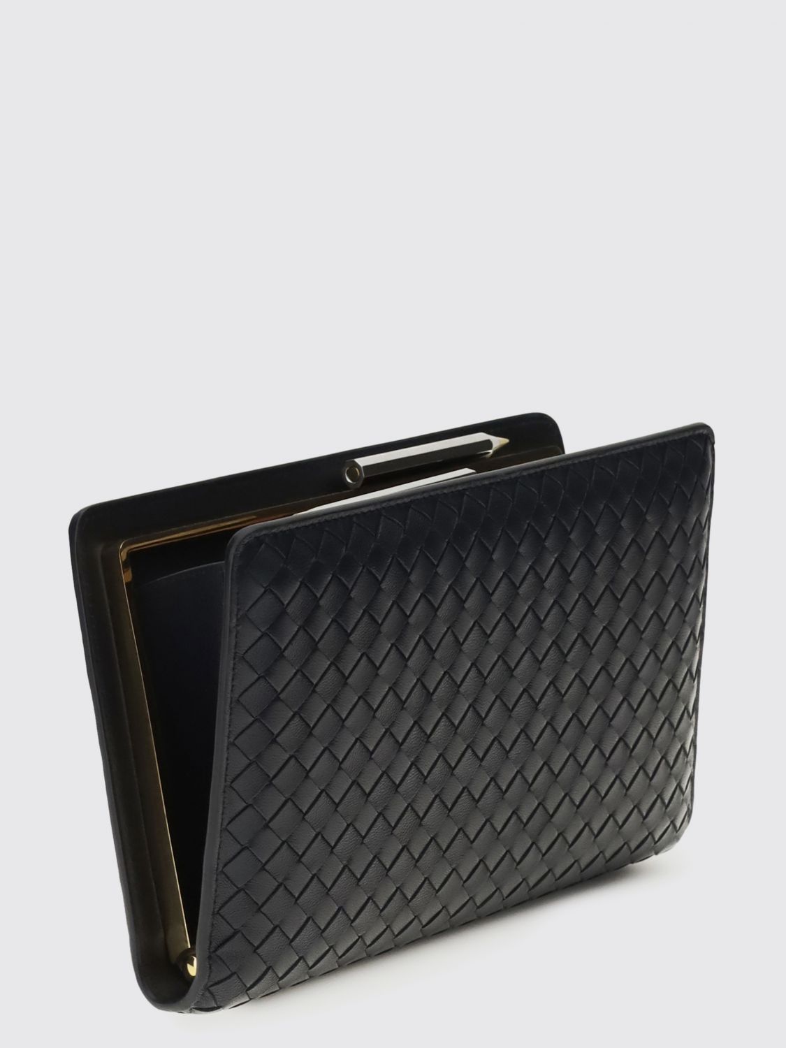 agenda intrecciato leather clutch