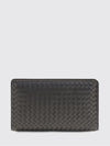 agenda intrecciato leather clutch