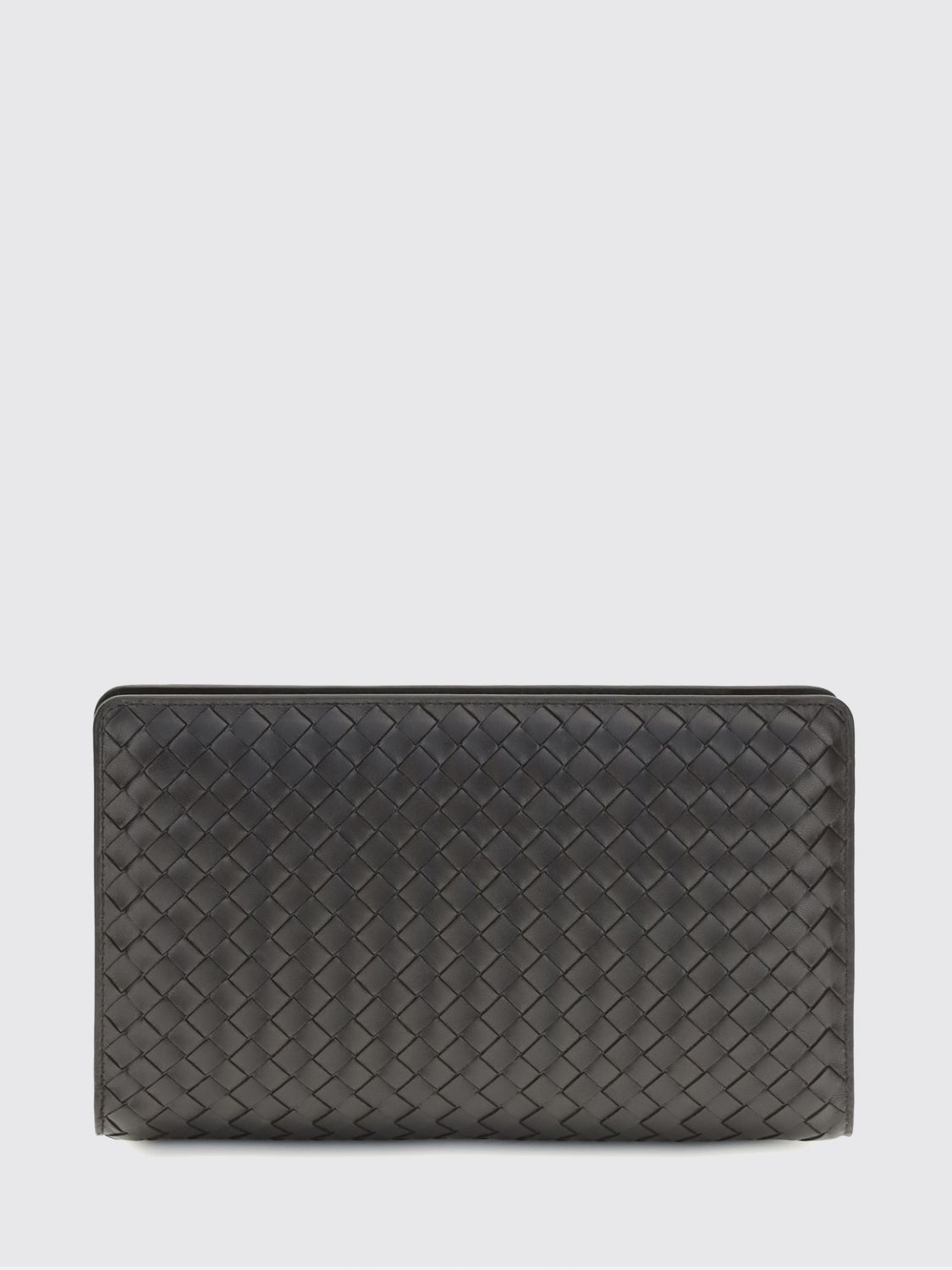 agenda intrecciato leather clutch