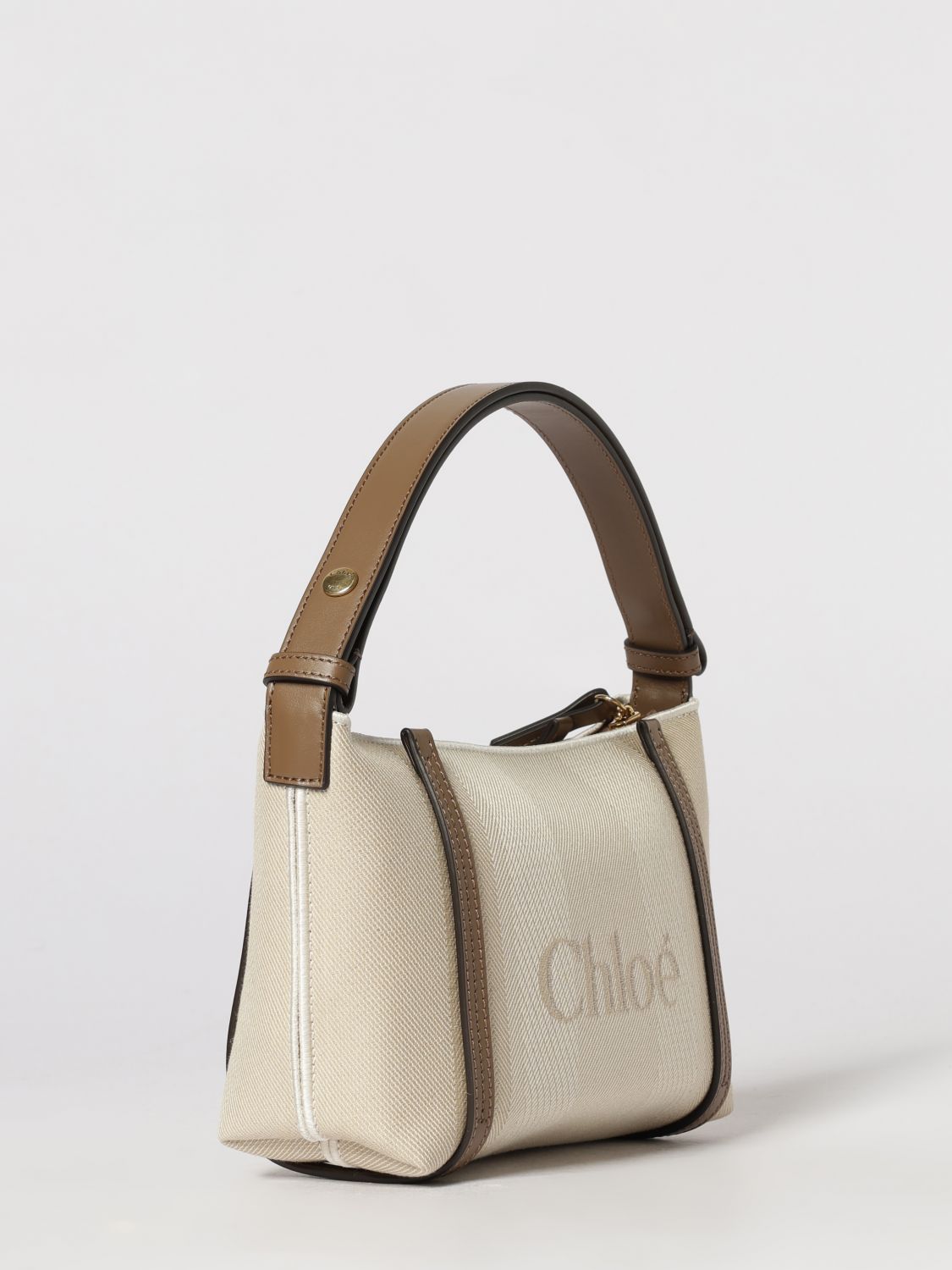 chloé carry cotton bag with jacquard logo