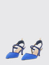 colibrì lite leather and fabric slingback with floral motif