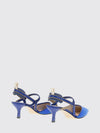 colibrì lite leather and fabric slingback with floral motif