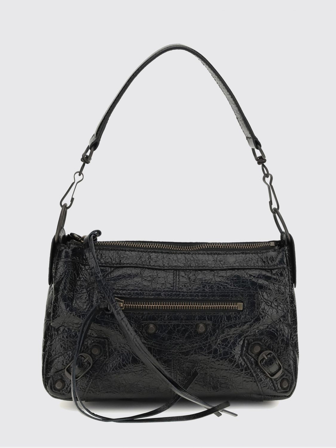 BALENCIAGA OS le city moto arena leather bag