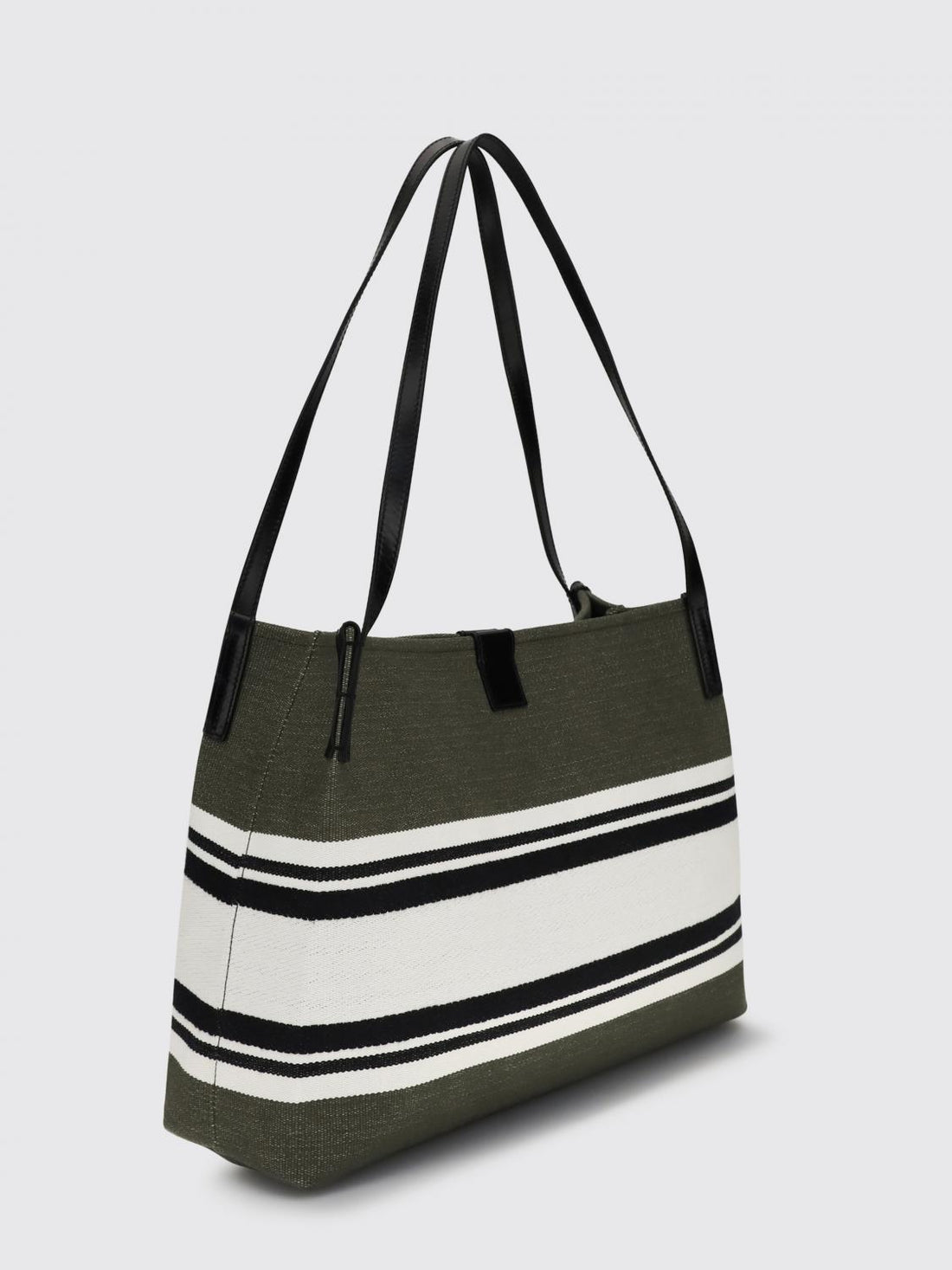 BALMAIN OS jacquard logo cotton shoulder bag with double leather handles