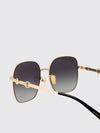 cat-eye metal sunglasses with horsebit detail on the temples