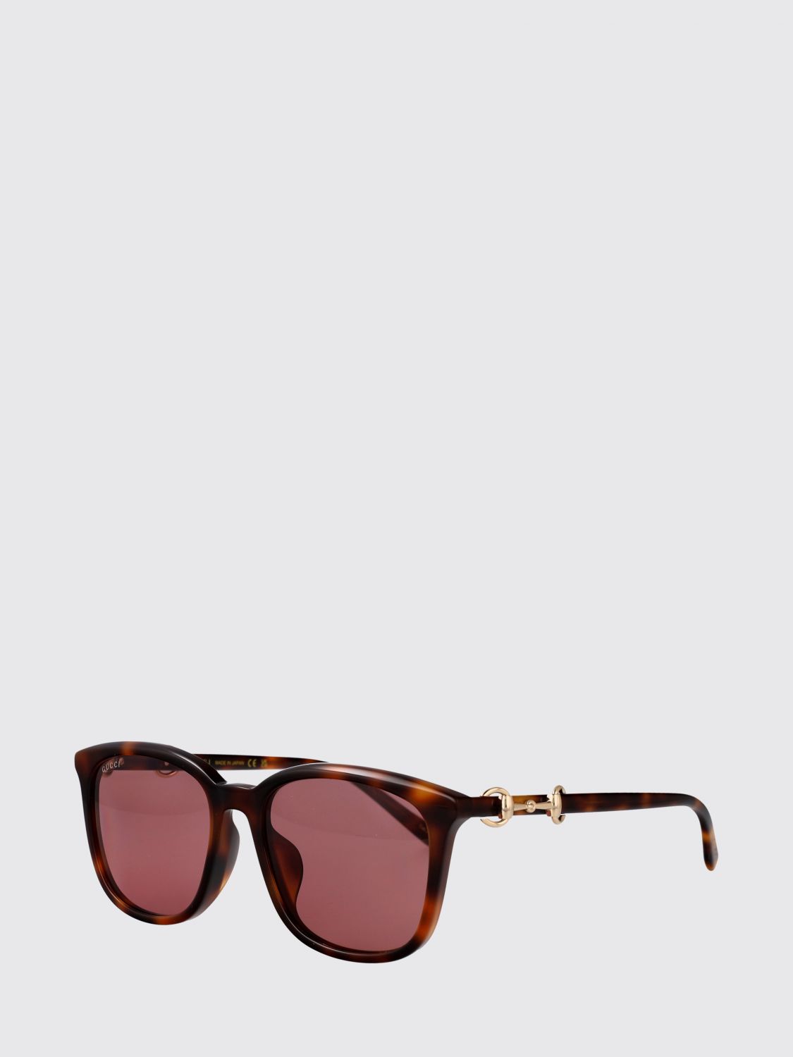 cat-eye tortoiseshell acetate sunglasses with horsebit detail