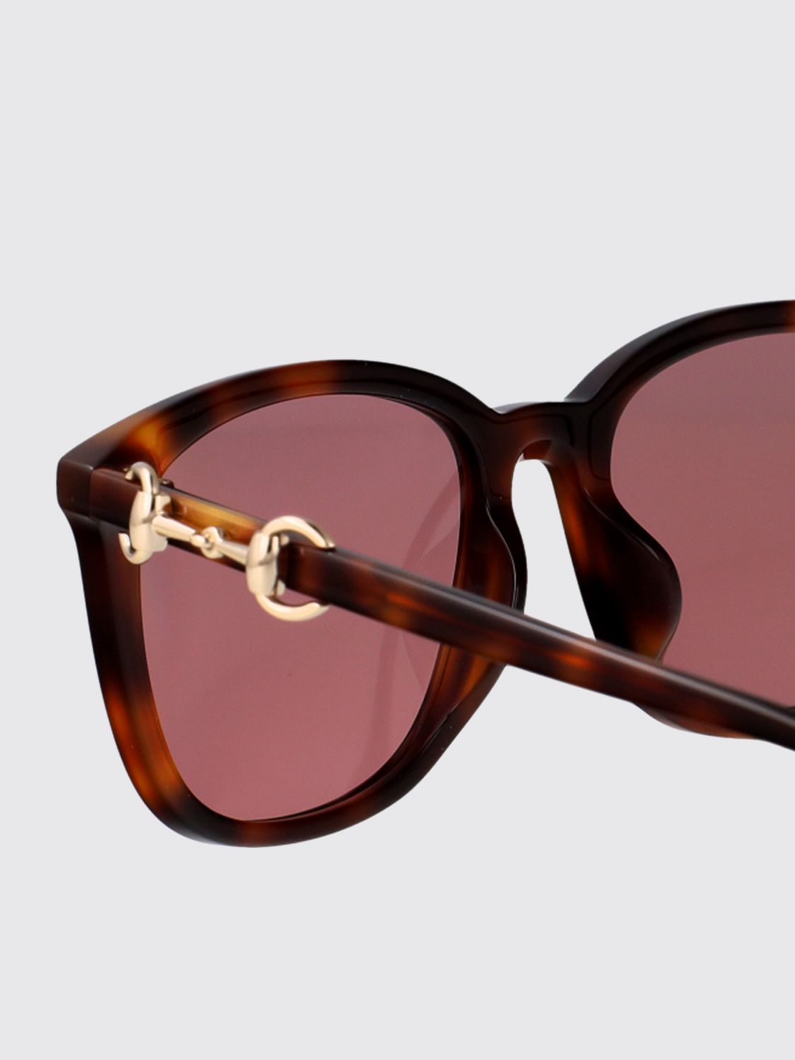 cat-eye tortoiseshell acetate sunglasses with horsebit detail