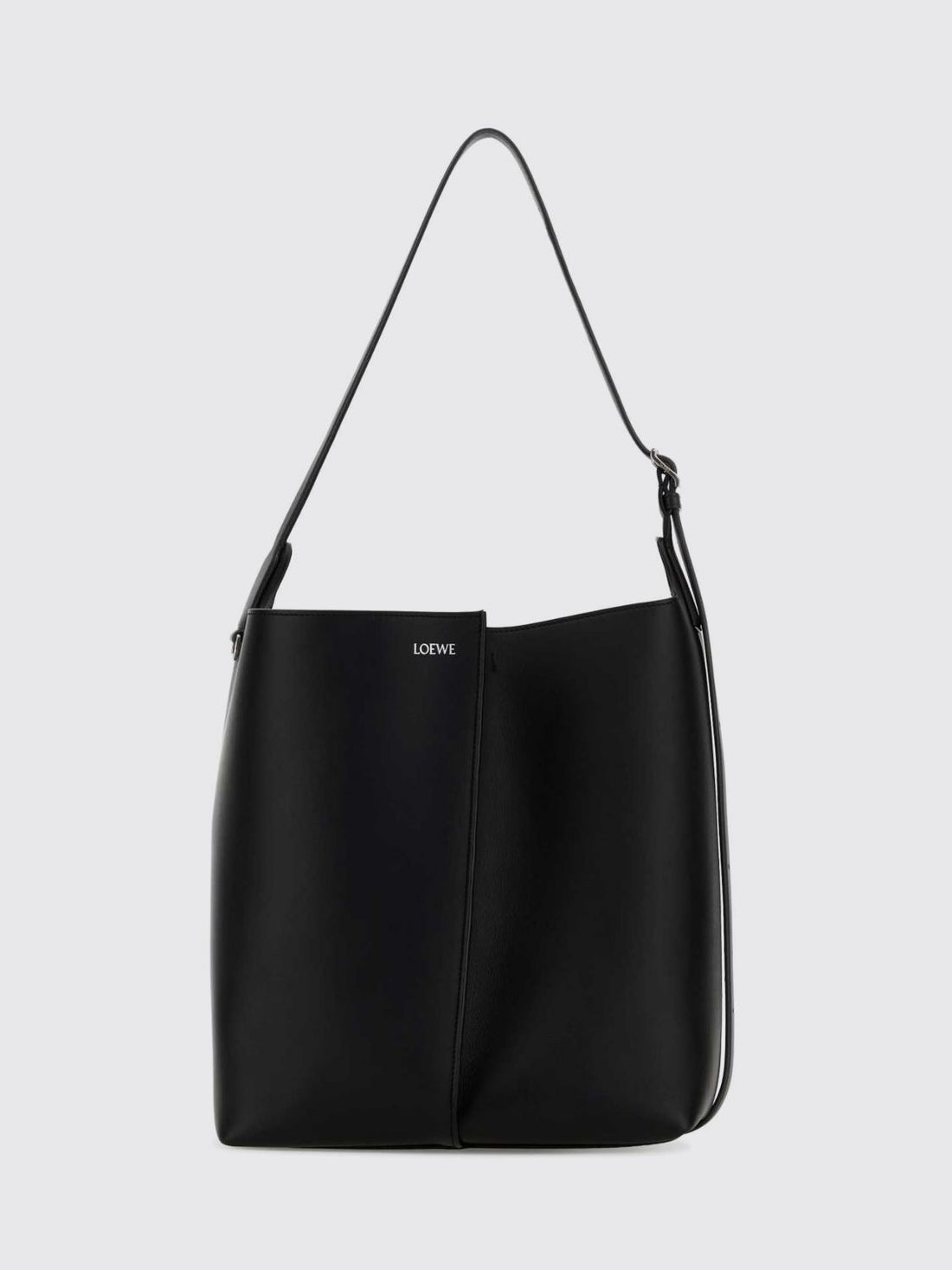 LOEWE OS cylindrical calfskin leather shoulder bag with embossed logo