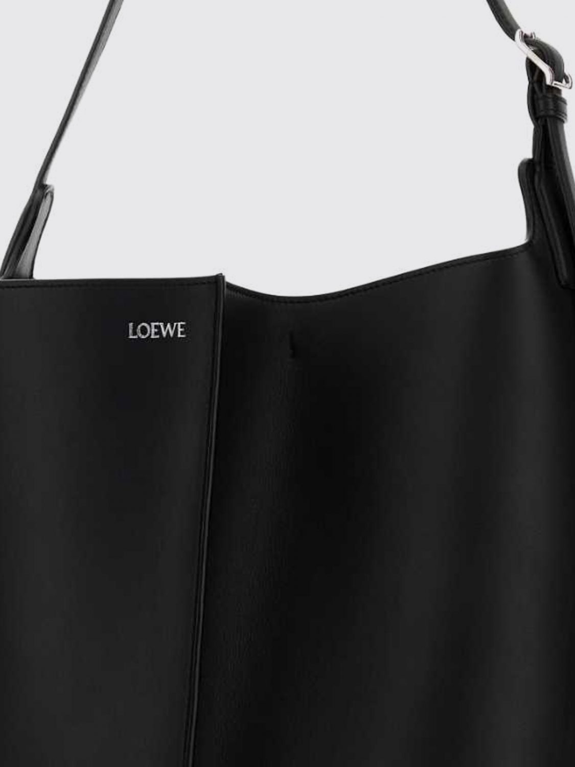cylindrical calfskin leather shoulder bag with embossed logo