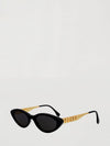 cat-eye acetate sunglasses with metal logo lettering