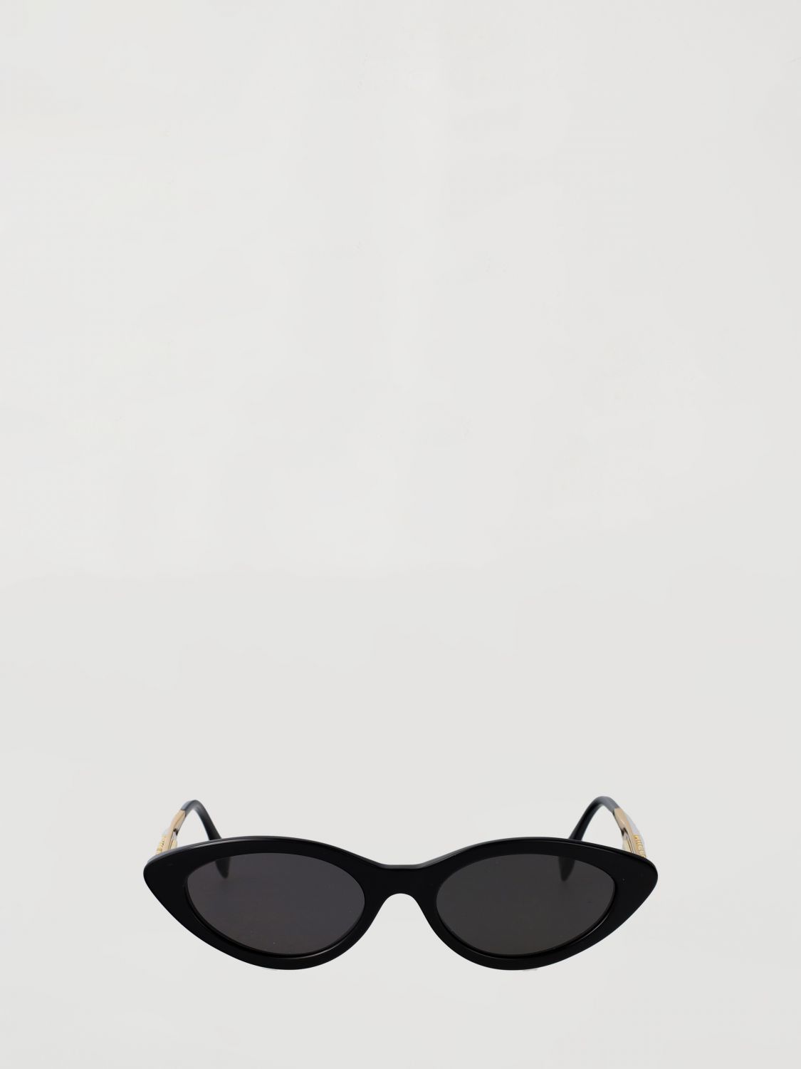 cat-eye acetate sunglasses with metal logo lettering
