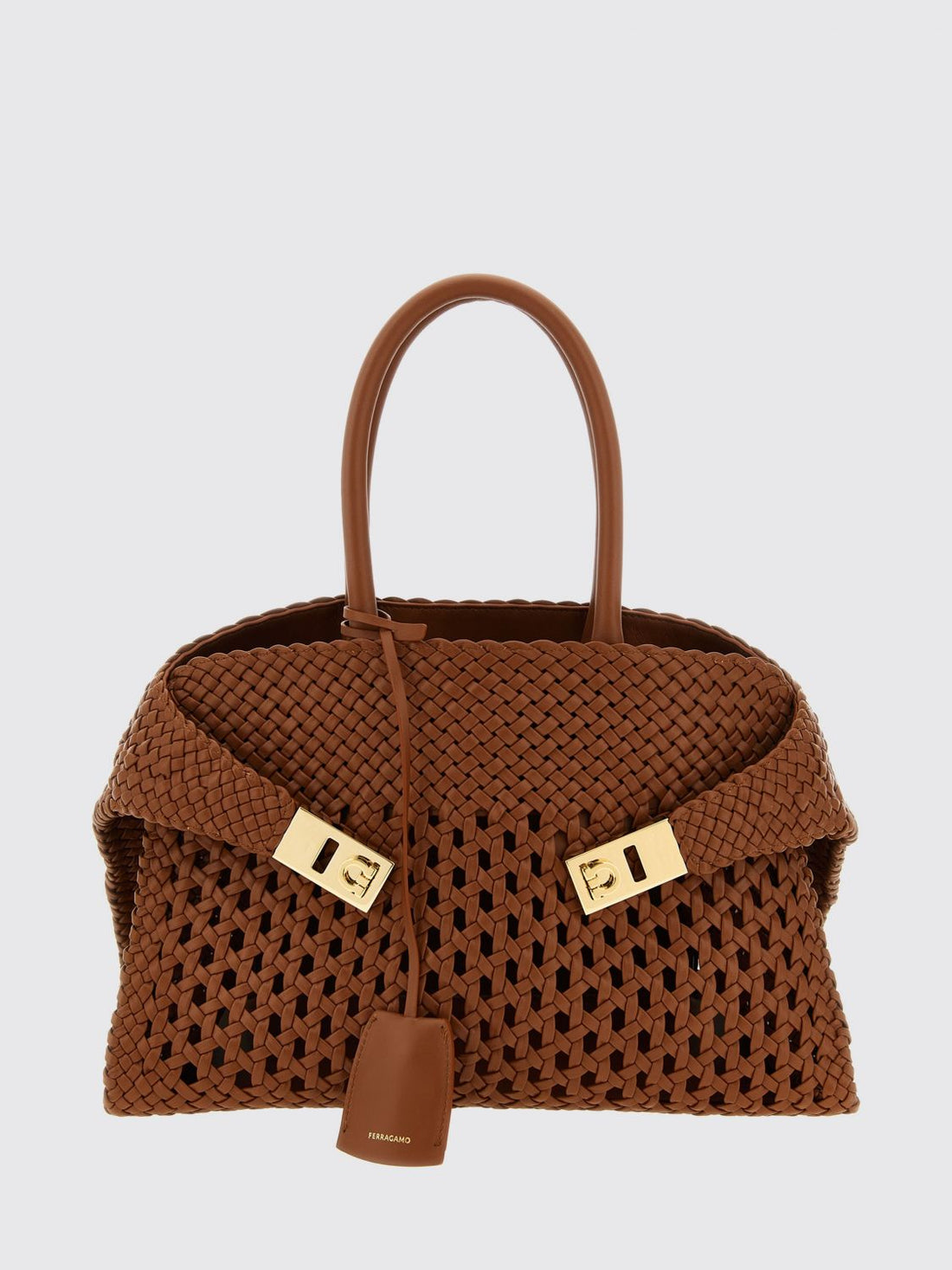 FERRAGAMO OS hug woven nappa bag