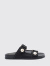 fayence pearl-embellished mesh low-heel sandals