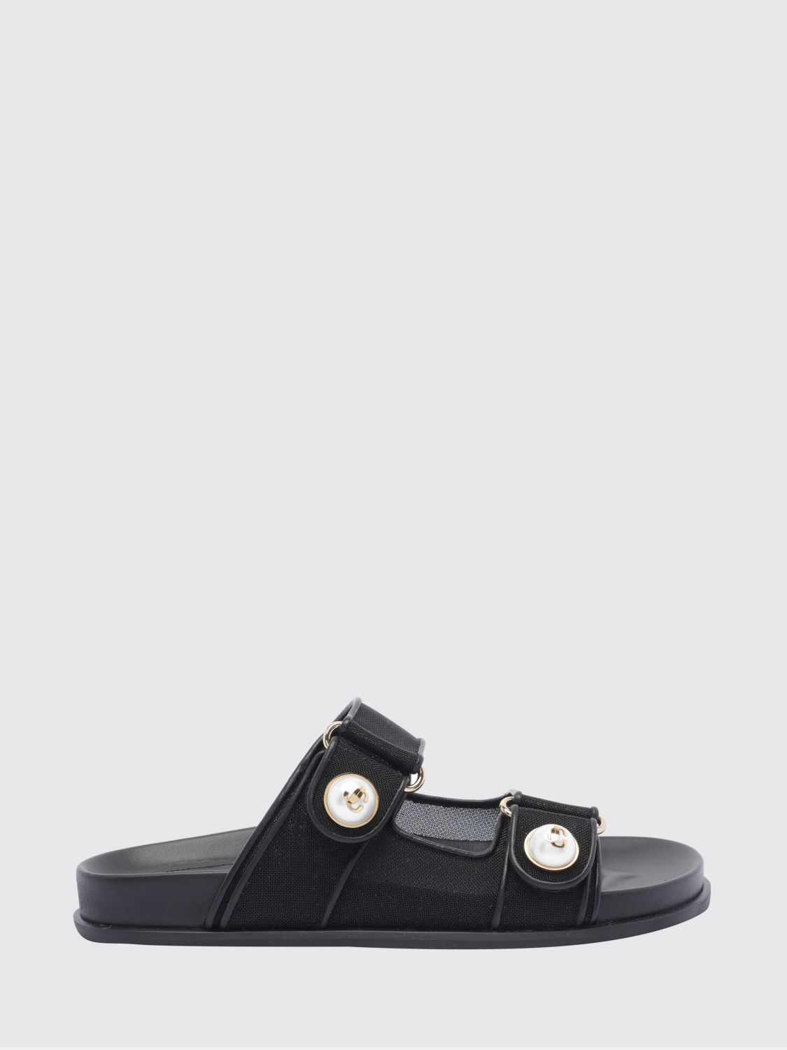 fayence pearl-embellished mesh low-heel sandals