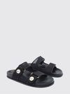 fayence pearl-embellished mesh low-heel sandals