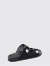 fayence pearl-embellished mesh low-heel sandals