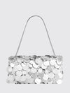 sparkle baguette shoulder bag with sequins and metallic mesh handle