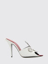 leather mules with vlogo signature and rhinestones