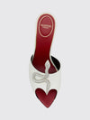 leather mules with vlogo signature and rhinestones