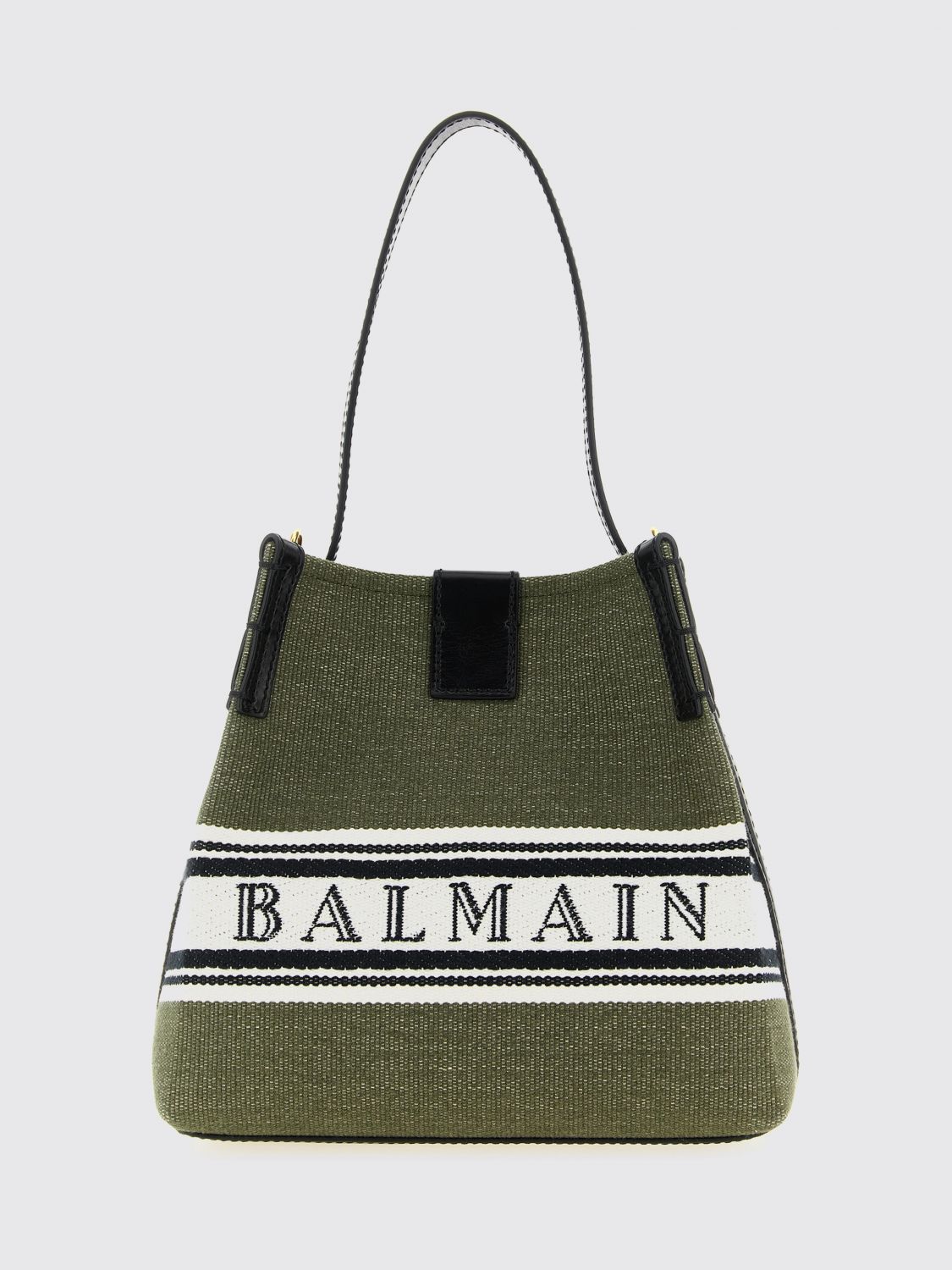 cotton blend shoulder bag with logo