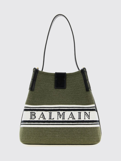 cotton blend shoulder bag with logo